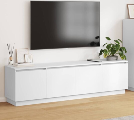  TV stativ med LED Hvit 180 x 38 x 49 cm Konstruert tre