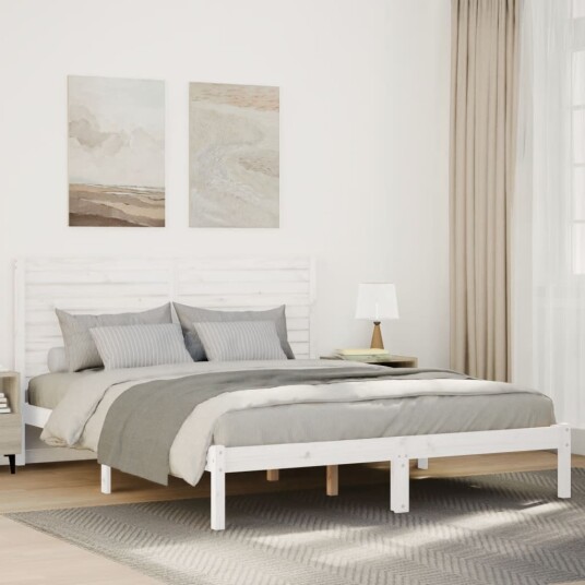 Ekstra lang sengeramme uten madrass hvit 160x210 cm heltre
