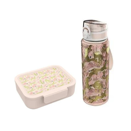Lunch Buddies Leopard Lunch Box + Leopard Water Bottle 600ml