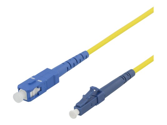 Deltaco Fiberoptisk Nettverkskabel LC-SC 3 m OS1/OS2 Enkeltmodus LSZH