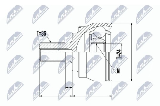 Nty Drivknute drivaksel NTY NPZ VV 020