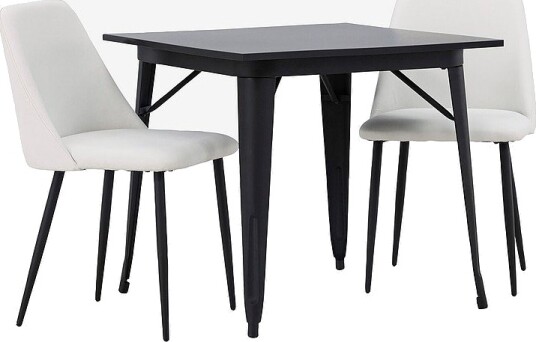 Venture Home Spisegruppe Tempe med 2 stk stoler Night Svart