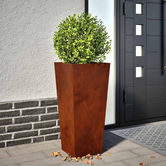 Plantekasser 2 stk 35x35x75 cm cortenstål