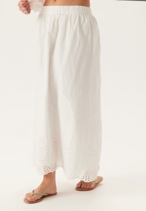 ONLY Onllou Life Emb Long Skirt Bright White L