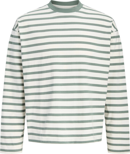 Jack & Jones Jornorrebro Stripe Tee Ls Crew Neck Jnr Green 164