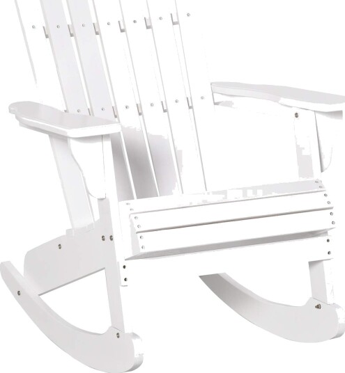 Hvit Adirondack gyngestol for hage 77x94x97 cm