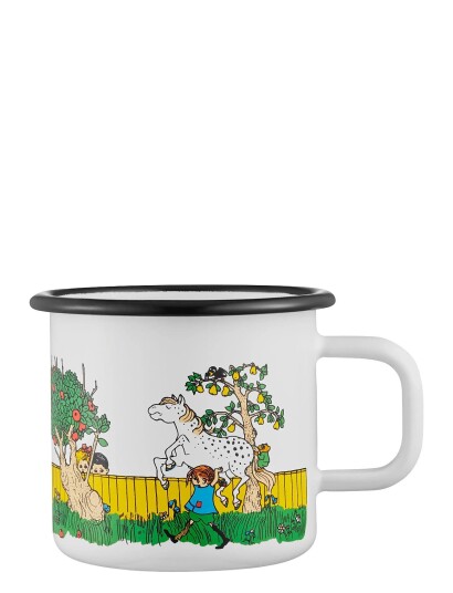 Muurla Pippi Enamel Mug The Way Home 3,7Dl White 370 ML Muurla Pippi Enamel Mug The Way Home 3,7Dl White 370 ML