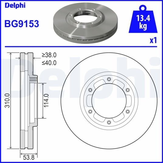 Bremseskive DELPHI BG9153