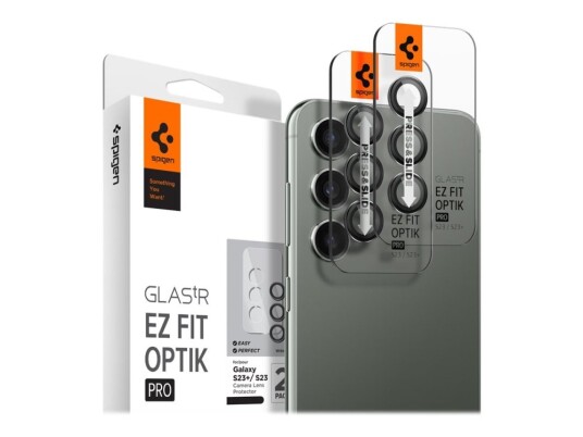 Spigen Glas.Tr Ez Fit Optik Pro - Linsebeskytter For Mobiltelefon - Glass - Rammefarge Svart (En Pakke 2) - For Samsung Galaxy S23+