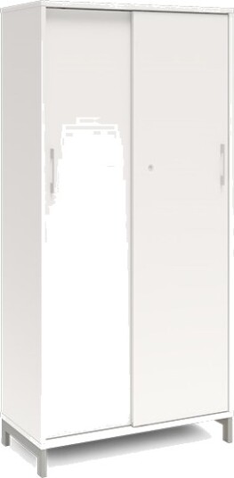 Kontorskab Dna, 800X1660 Mm, Hvid/Sort, Skydedør 4A4 Kontorskab Dna, 800X1660 Mm, Hvid/Sort, Skydedør 4A4