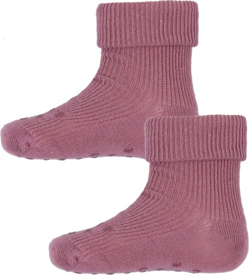 Minymo Baby Rib Sock W. Abs (2-Pack) Pink 15\18 Minymo Baby Rib Sock W. Abs (2-Pack) Pink 15\18