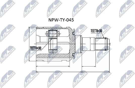 Nty Drivknute drivaksel NTY NPW TY 045