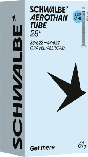 Schwalbe Aerothan slange 28" med SV Clik ventil 80mm