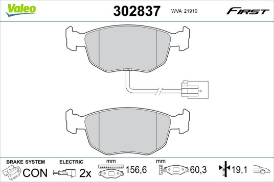 Bremseklosser VALEO 302837