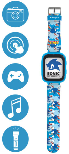 Lexibook - Sonic Kids Smartwatch with 8GB memory card included DMW070SN