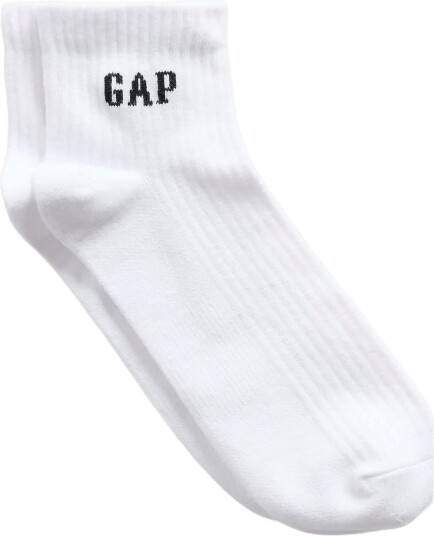 GAP Gap Logo Quarter Crew Socks   OPTIC WHITE   S/M