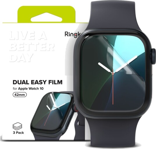 Ringke Dual Easy 3-pk Skjermbeskytter for Apple Watch 10 42mm Ringke Dual Easy 3-pk Skjermbeskytter for Apple Watch 10 42mm