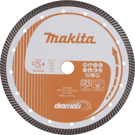 Makita Diamantblad 230 X 22,23 Mm Segmentert (Tørr/Våt) Betong Og Stein