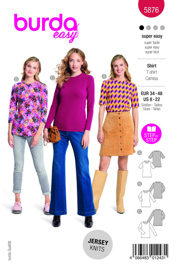 Burda 5876 - Genser EUR: 34-48, US: 8-22