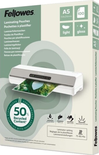 Fellowes - 100-Pack - Glanset - Lamineringspunger