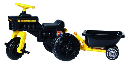 Plasto Trampetraktor Med Tilhenger Svart Plasto Trampetraktor Med Tilhenger Svart