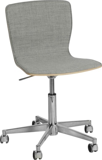 Magnus Olesen Butterfly Swivel Slim Edition Polert Aluminium/Remix/Sete og Rygg i Eik