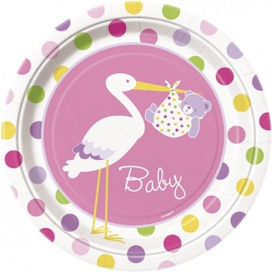 Babyjente/stork 8 Stk Engangsfat 