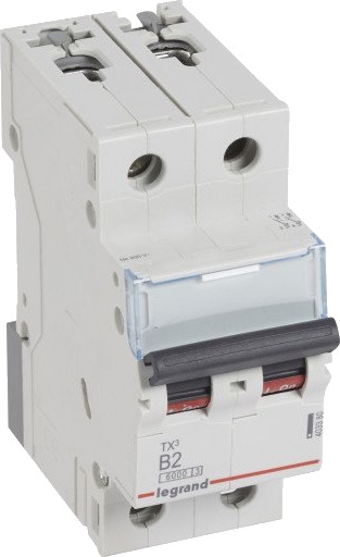 Legrand 5 stk TX³ MCB automatsikring B2 2P 2M 6/6kA