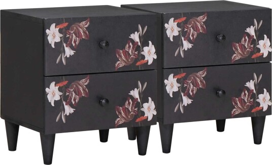 Nattbord 2 pcs Brun 40 x 33,5 x 46 cm Massiv mango tre