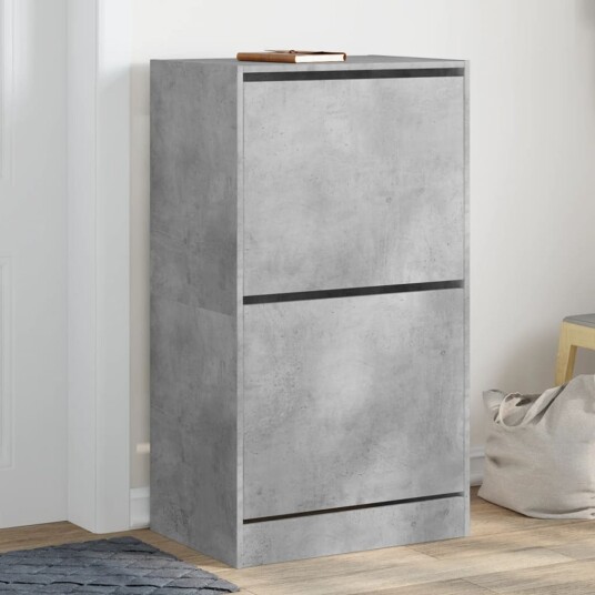  Skoskap med 2 vippeskuffer betonggrå 60x42x108 cm 8721012385825
