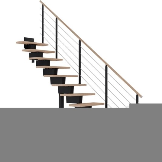 Dolle Dubai Rett Trapp Svart 9005 design hvitoljet Eik 80 12