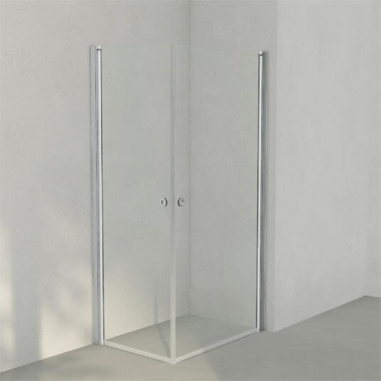 INR Iconic Nordic Rooms Dusjhjørne Linc Angel Original, Klart Glass, Timeless Glass Matt Aluminium / 70x100cm