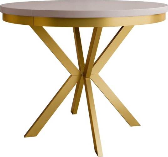 Sereth Matbord 90 cm Rund - Beige/Gull