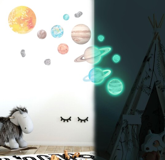 Wallstickers Lysende solsystem