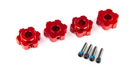 Traxxas 8956R Wheel hubs hex aluminum red-anodized 4/ 4x13 Traxxas 8956R Wheel hubs hex aluminum red-anodized 4/ 4x13