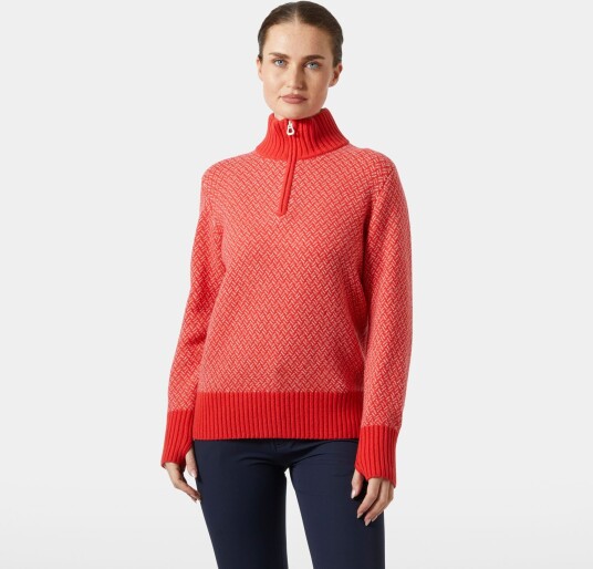 Helly Hansen Dame Arctic Ocean Islandsgenser I Lammeull Rød XL