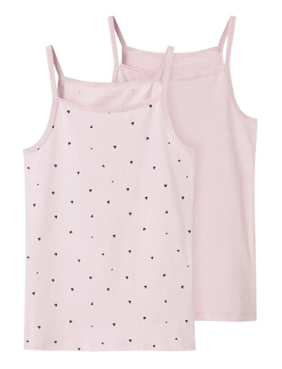 name it Nkfstrap Top 2P Winsome Hearts Noos Pink 158-164