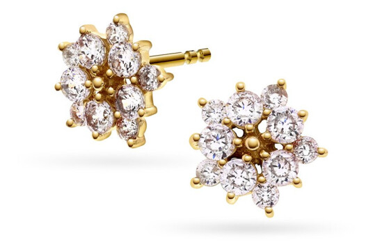 Pan Jewelry, Øredobber i 585 gult gull med zirkonia