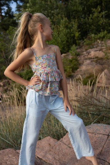 Vilje & Ve Line Lin Bukse Ice Blue (134 / 9 år)