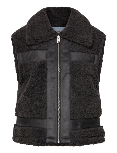 Minus Msalda Faux Fur Vest - Black - 42