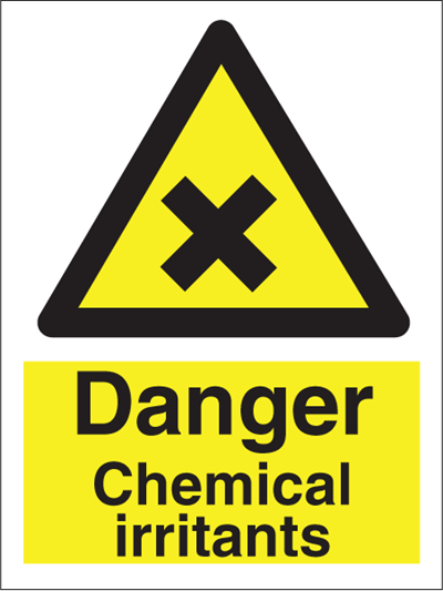 Jo Safety Danger chemical irritants Photoluminescent Self Adhesive Vinyl PV NM 200 x 150 mm IMO 107021PVNM