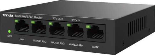 Tenda G0-5G-PoE Ruter 5x Gigabit Ethernet 4x LAN PoE+ Svart Tenda G0-5G-PoE Ruter 5x Gigabit Ethernet 4x LAN PoE+ Svart