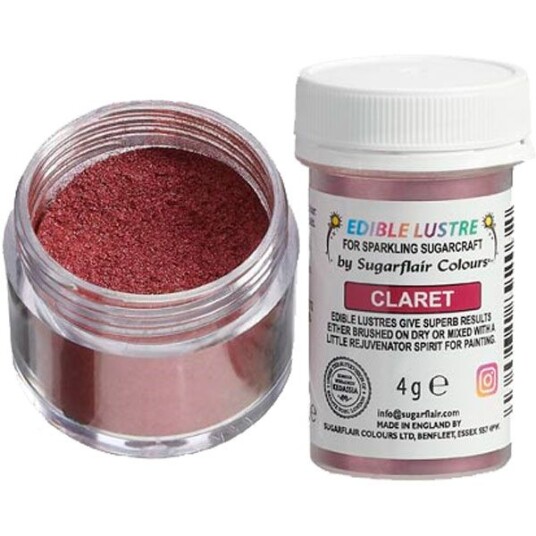 Sugarflair Spiselig Glitter Claret 4g 