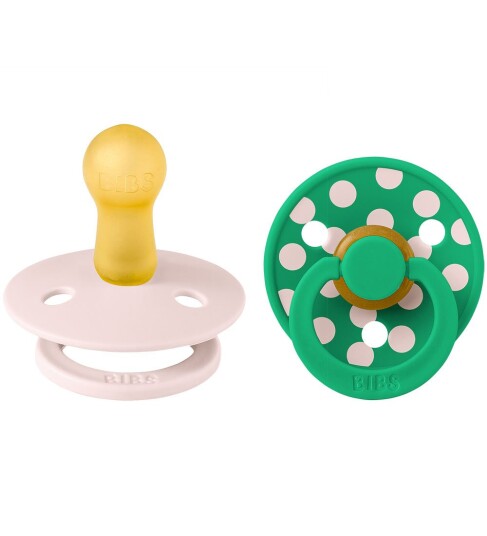 BIBS Colour Smokker Str. 2 Rund 2 pack Petal/Cactus BIBS 6 18 md Smokk Grønn Rosa 62 86