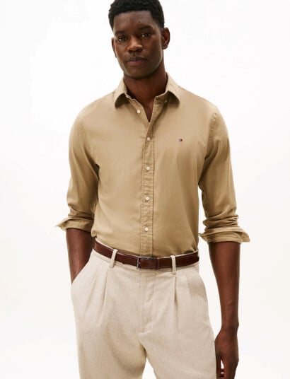 Tommy Hilfiger Flex Flannel Solid Rf Shirt - Beige - XXL Tommy Hilfiger Flex Flannel Solid Rf Shirt - Beige - XXL
