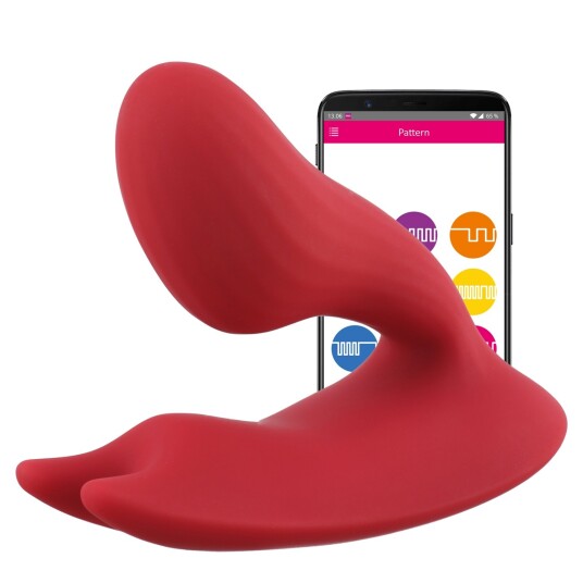 Magic Motion Umi App-kontrollert Dobbelvibrator - Rød Magic Motion Umi App-kontrollert Dobbelvibrator - Rød