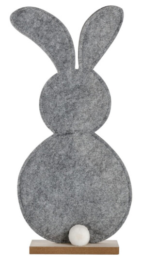 Påskehare med trefot Aldo; 18x4.8x39 cm LxBxH; Grå/Brun