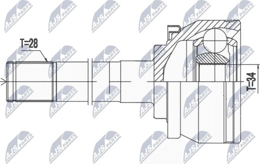 Nty Drivknute drivaksel NTY NPZ HY 511