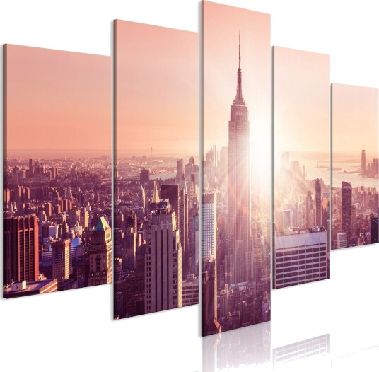 Bilde Sun Over Manhattan 5 Parts Wide Orange 100x50 Artgeist sp. z o. o.