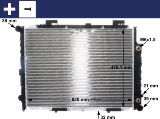 Radiator MAHLE ORIGINAL CR 2204 001S Radiator MAHLE ORIGINAL CR 2204 001S